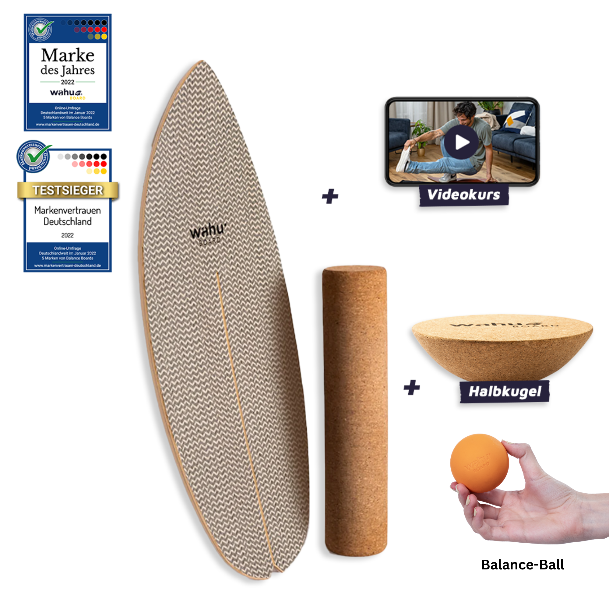 wahu Komplett-Set inkl. Halbkugel, Rolle, Ball & Videokurs